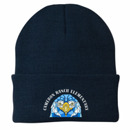 Navy Embroidered Beanie